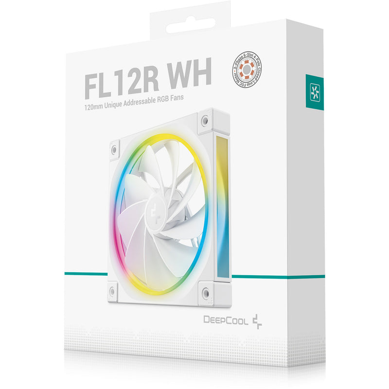 Afbeelding laden in galerijviewer, Deepcool fl12r rgb case fan (wit, 120 x 120 x 25 mm, pwm)