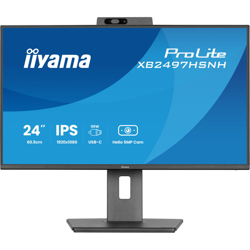 Afbeelding laden in galerijviewer, Iiyama prolite xb2497hsnh-b1 23.8 monitor (zwart, hdmi, displayport, lan, audio, usb-c, webcam)