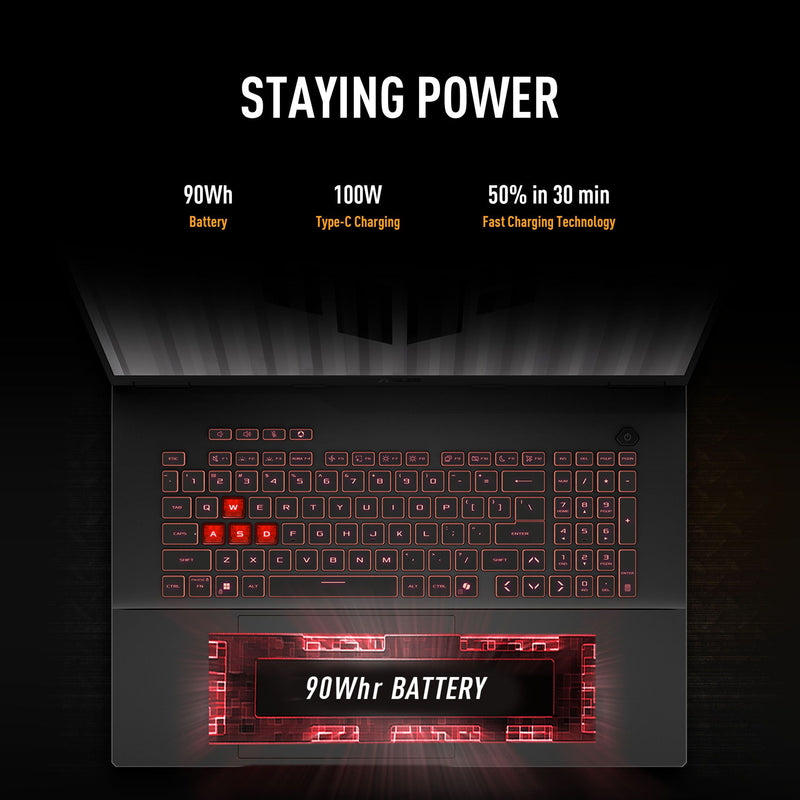 Afbeelding laden in galerijviewer, Asus tuf gaming a18 fa808um-s8112w 18 gaming laptop (zwart grijs | ryzen 7 260 | rtx 5060 | 16 gb | 1 tb ssd)