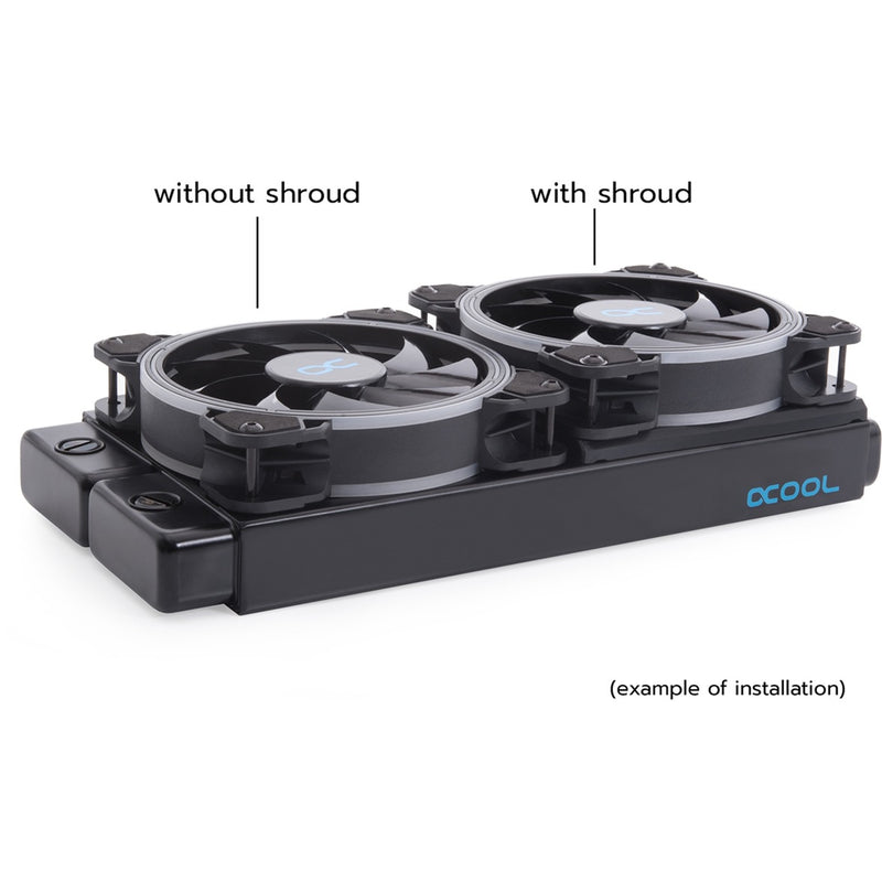 Afbeelding laden in galerijviewer, Alphacool shroud decoupling 120mm (7mm thick) inbouwframe (zwart)