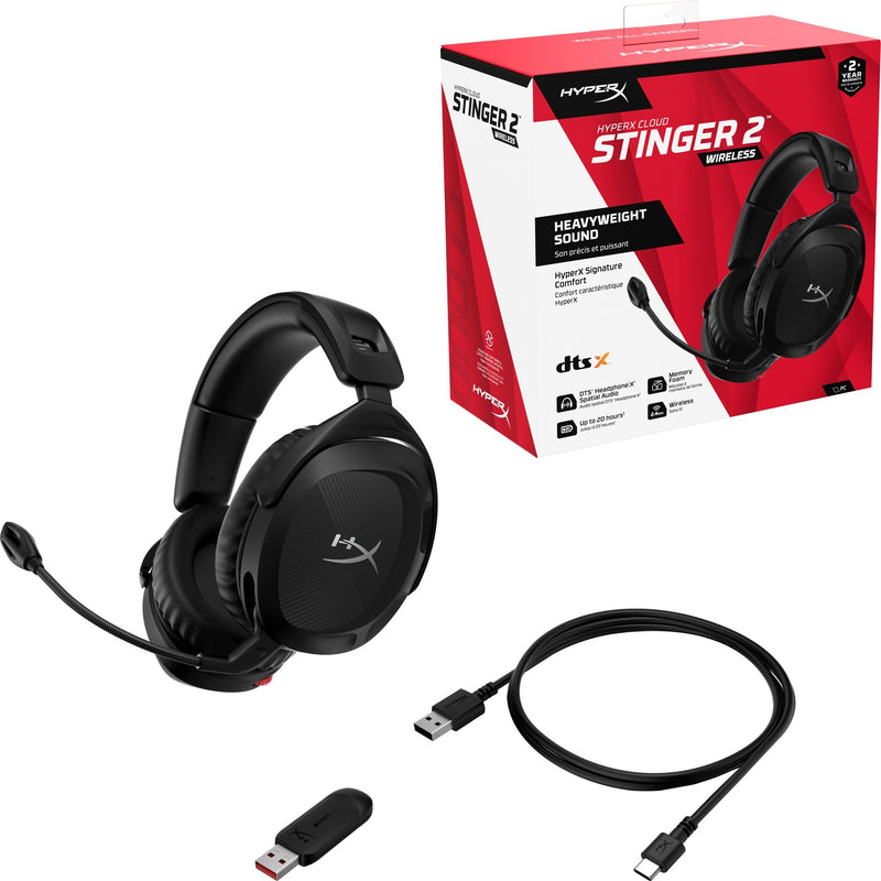Afbeelding laden in galerijviewer, Hyperx cloud stinger 2 wireless over-ear gaming headset (zwart)