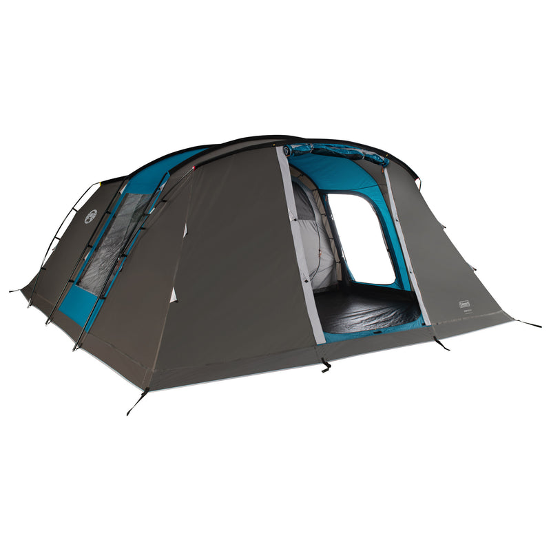 Afbeelding laden in galerijviewer, Coleman vespucci 6 tent - 6 persoons tunneltent – uv guard spf50 zonbescherming – ventilatie – geïntegreerd grondzeil - grijs blauw