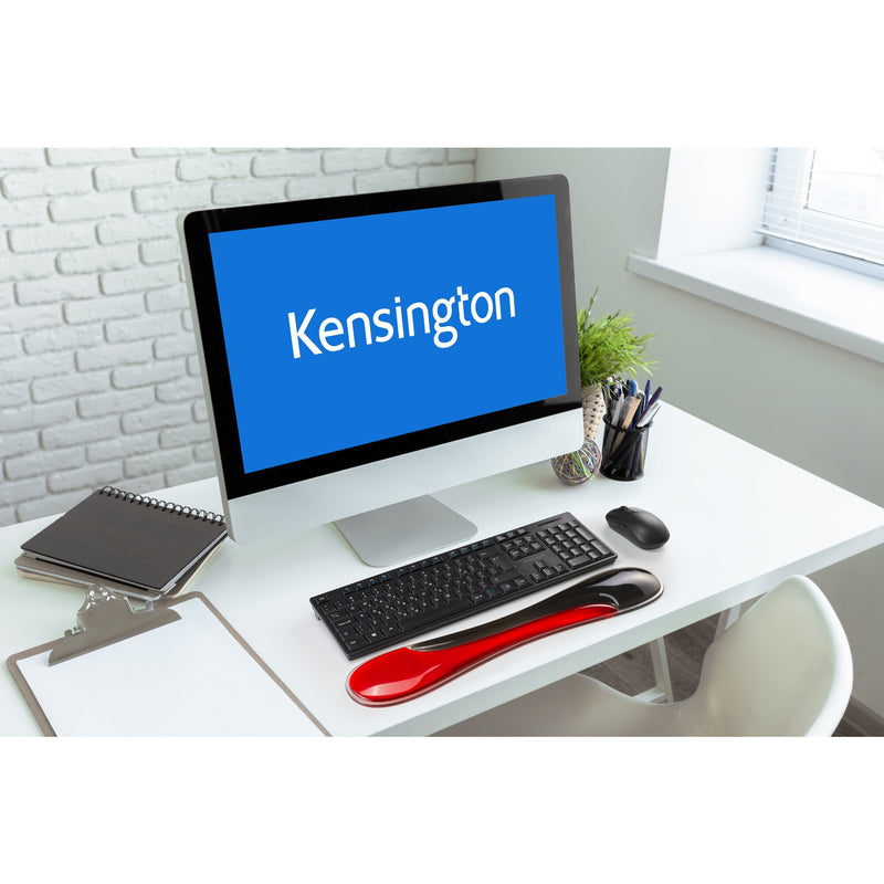 Afbeelding laden in galerijviewer, Kensington slim duo gel keyboard wrist rest polssteun (rood zwart)