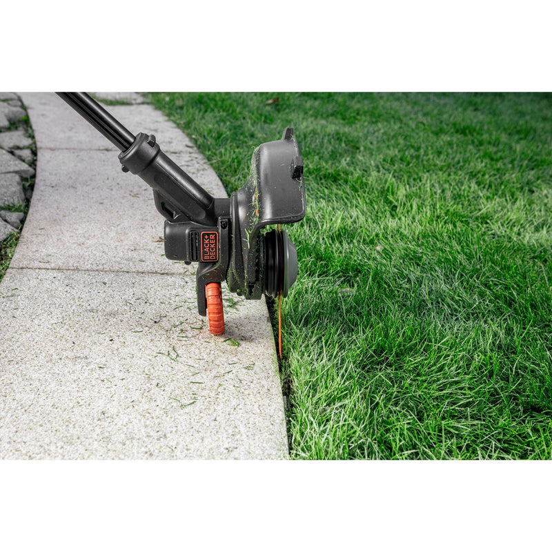 Afbeelding laden in galerijviewer, Black+decker 18v trimmer met 2 messen en accu grastrimmer (zwart oranje, 25 cm, accu inbegrepen)