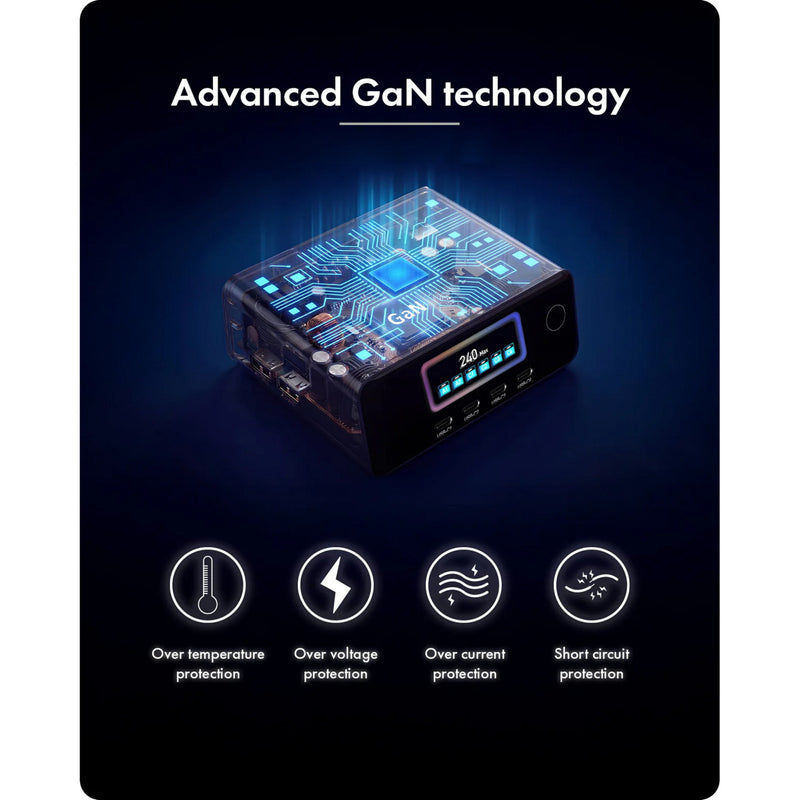 Afbeelding laden in galerijviewer, Icy box 240w gan oplaadstation (zwart)
