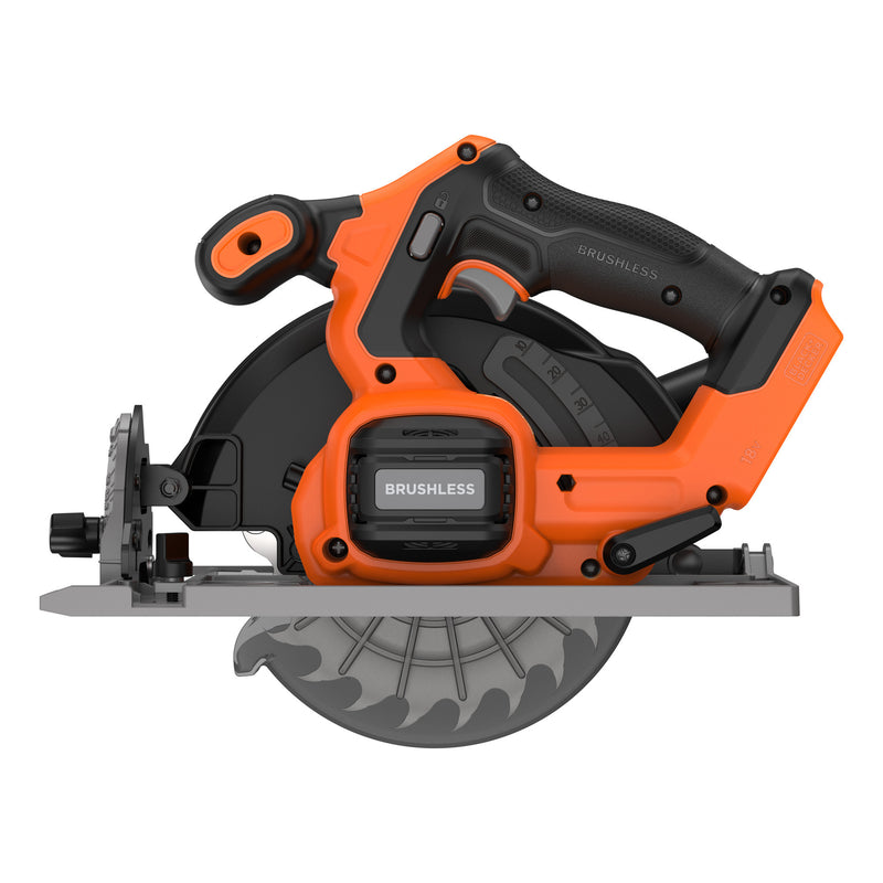 Afbeelding laden in galerijviewer, Black+decker 18v brushless cirkelzaag 165mm handcirkelzaag (zwart oranje, accu en oplader niet inbegrepen)