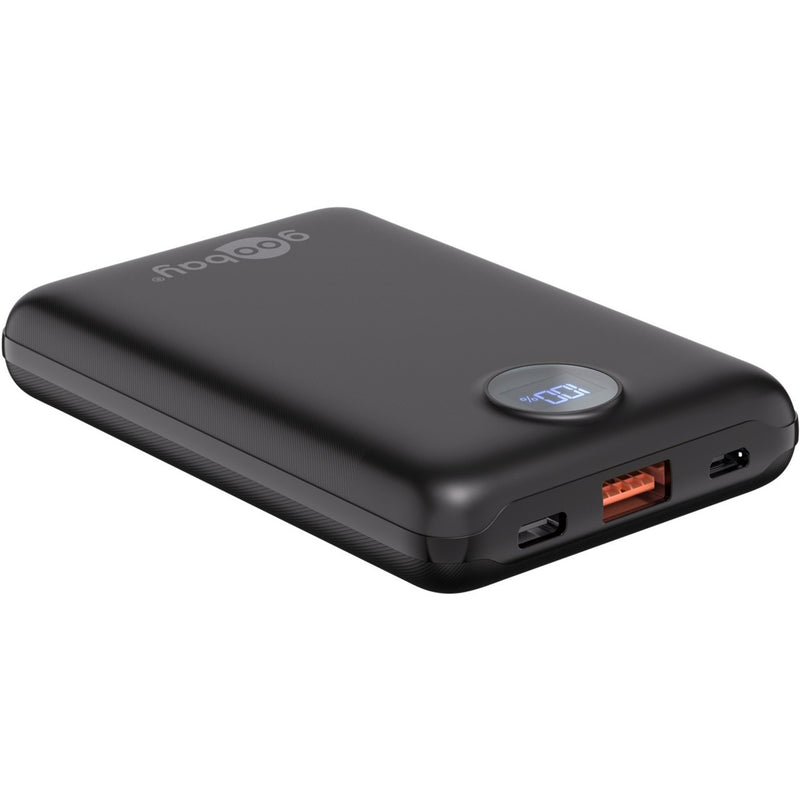 Afbeelding laden in galerijviewer, Goobay powerbank compact 10.000 mah (zwart, 10 ah, 1x usb-a, 1x usb-c, power delivery, quick charge)