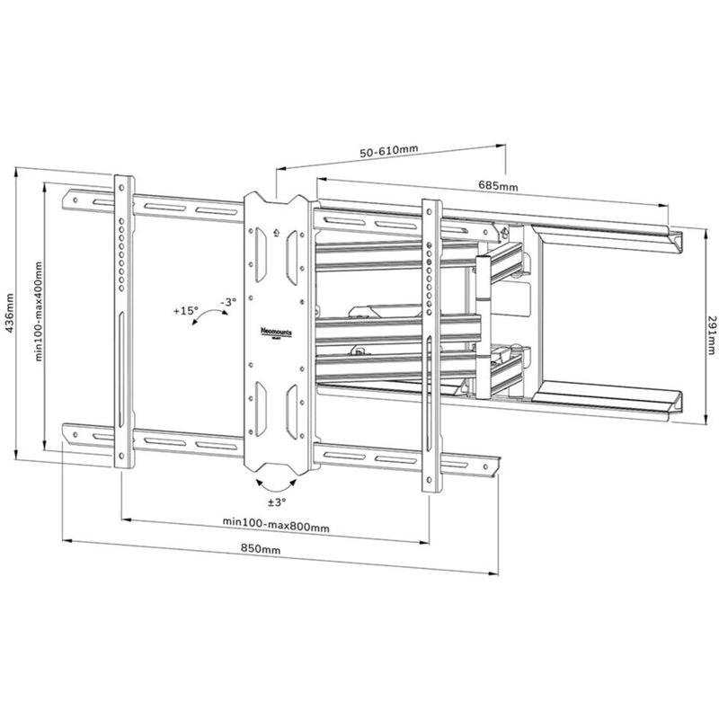 Afbeelding laden in galerijviewer, Neomounts wl40s-850bl18 select tv wandsteun standaard (zwart)