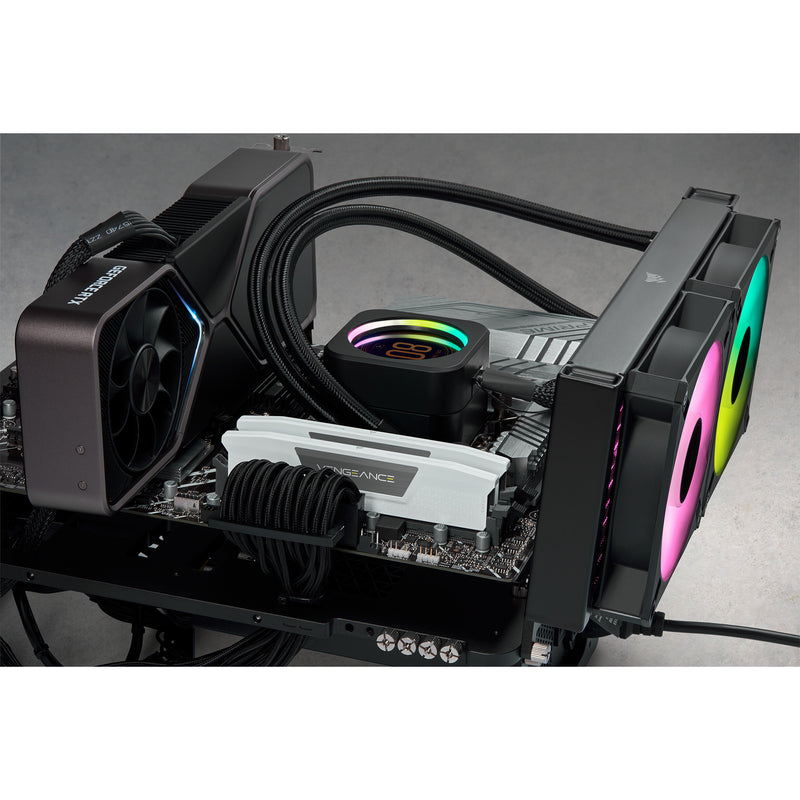 Afbeelding laden in galerijviewer, Corsair vengeance rgb 32 gb ddr5-6000 (2x 16 gb) werkgeheugen (zwart, cmh32gx5m2d6000z38, xmp, expo)