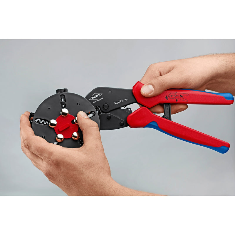 Afbeelding laden in galerijviewer, Knipex multicrimp krimptang 973302 (rood blauw)