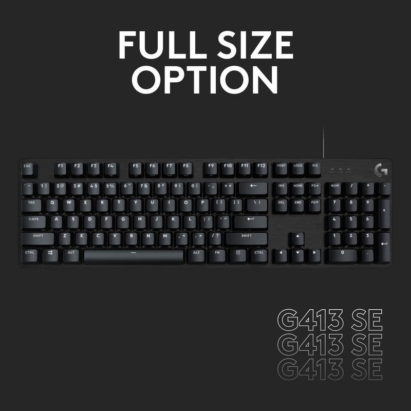 Afbeelding laden in galerijviewer, Logitech g413 tkl se mechanisch gaming toetsenbord (zwart, us-international lay-out (qwerty), gl tactile, 80% (tkl))