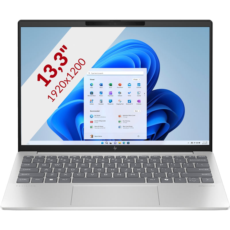 Afbeelding laden in galerijviewer, Hp pavilion aero 13-bg0010nd (a12ldea) 13.3 laptop (zilver | ryzen 5 pro 8640u | radeon 760m | 16 gb | 512 gb ssd)