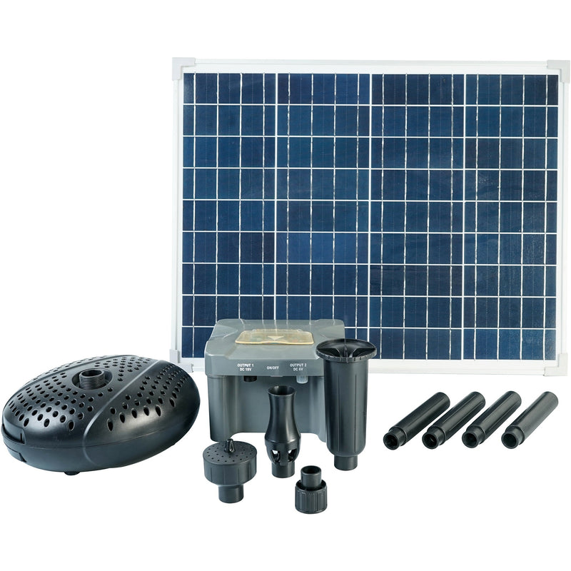 Afbeelding laden in galerijviewer, Ubbink solarmax 2500 accu pomp (zwart, incl. solarpaneel, pomp en accu)