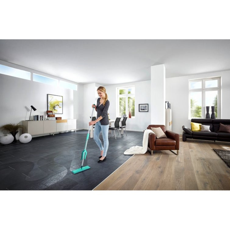 Afbeelding laden in galerijviewer, Leifheit picobello vloerwisser s micro duo met steel - 27 cm wisbreedte - turqouise - grijs