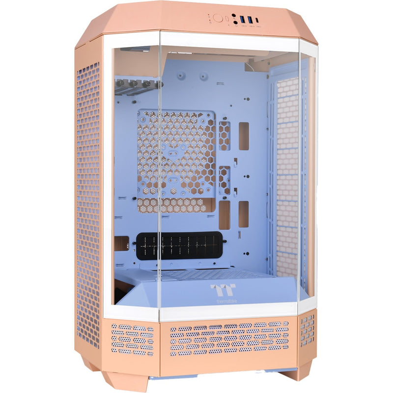 Afbeelding laden in galerijviewer, Thermaltake the tower 300 - peach fuzz mini tower behuizing (perzik | 3x usb-a | tempered glass)