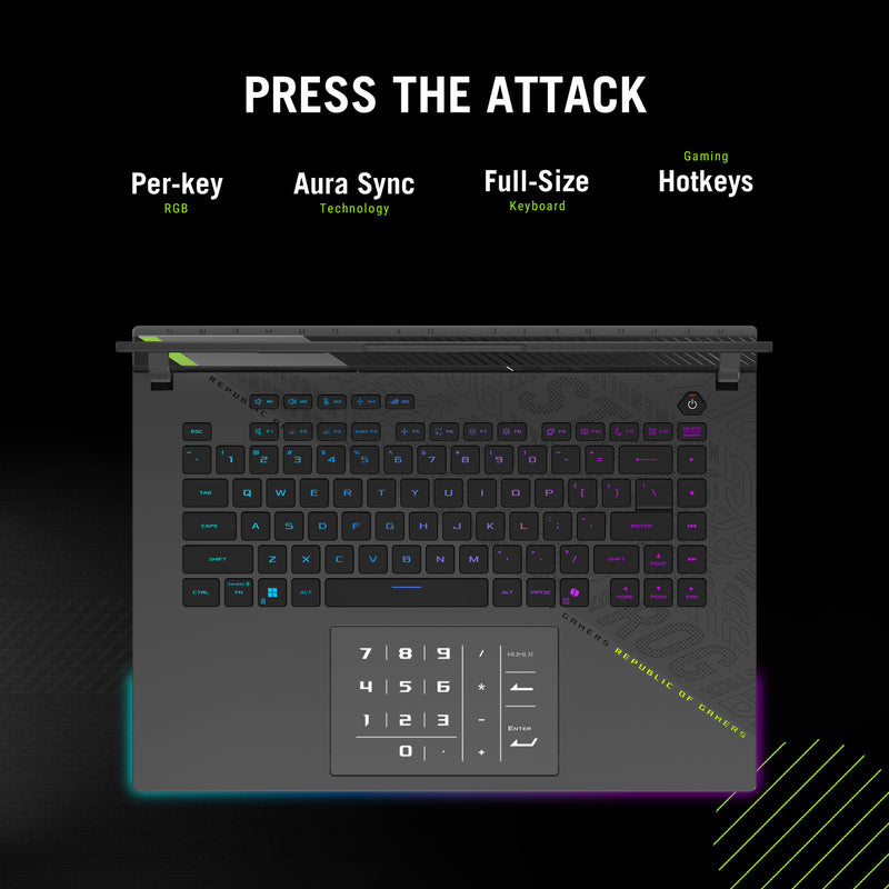 Afbeelding laden in galerijviewer, Asus rog strix g16 g614fr-s5213w 16 gaming laptop (grijs groen | ryzen 9 9955hx | rtx 5070 ti | 32 gb | 1 tb ssd)
