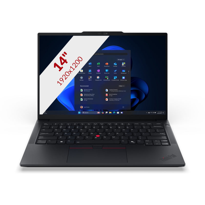 Afbeelding laden in galerijviewer, Lenovo thinkpad e14 gen 7 amd (21t0006qmh) 14 laptop (zwart | ryzen 7 250 | radeon 780m | 16 gb | 512 gb ssd)