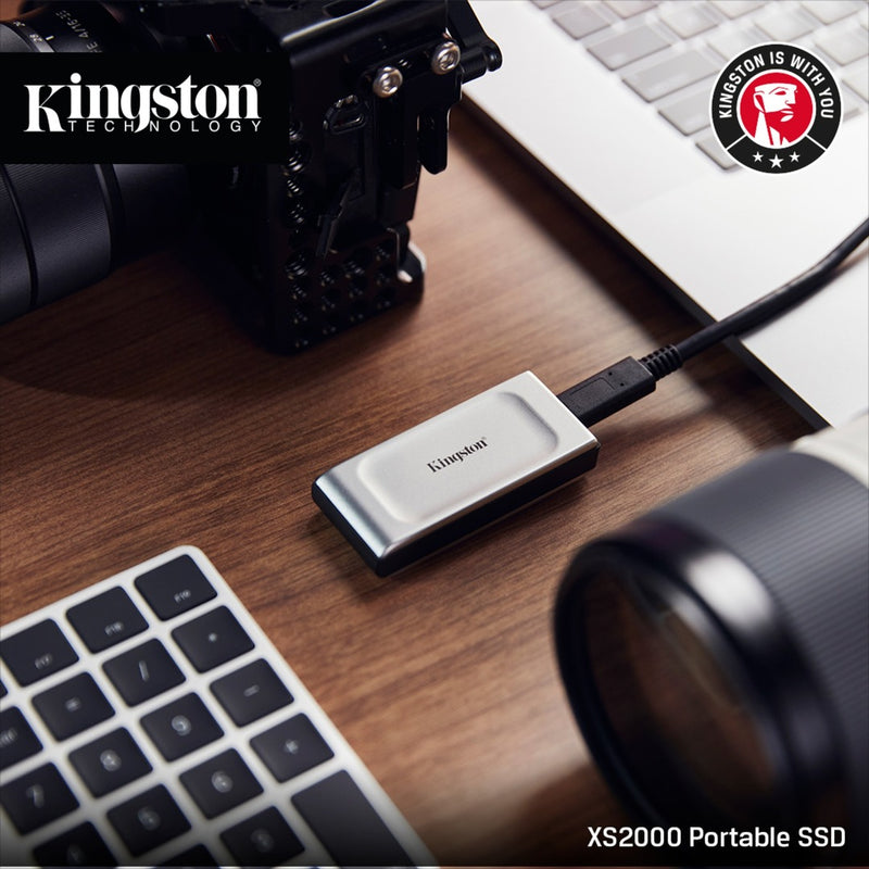 Afbeelding laden in galerijviewer, Kingston xs2000 portable 4 tb externe ssd (zilver zwart, sxs2000 2000g, usb-c 3.2 (20 gbit s))
