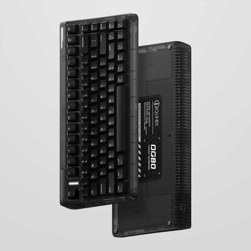 Afbeelding laden in galerijviewer, Iqunix og80 dark side wireless mechanical keyboard (zwart, us lay-out (qwerty), gateron brown, 80% (tkl), rgb leds, hot-swappable, pbt, 2.4ghz | bluetooth 5.1 | usb-c)