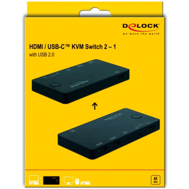 Afbeelding laden in galerijviewer, Delock hdmi usb-c kvm switch 4k 60 hz met usb 2.0 kvm-switch