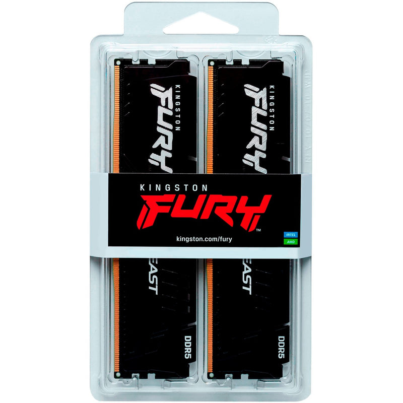 Afbeelding laden in galerijviewer, Kingston fury beast 64 gb ddr5-6000 (2x 32 gb) werkgeheugen (zwart, kf560c30bbek2-64, xmp 3.0, expo 1.1)