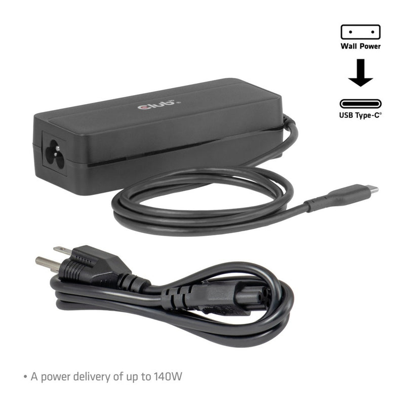 Afbeelding laden in galerijviewer, Club 3d usb-c laptop charger 140w, 1 meter (zwart)