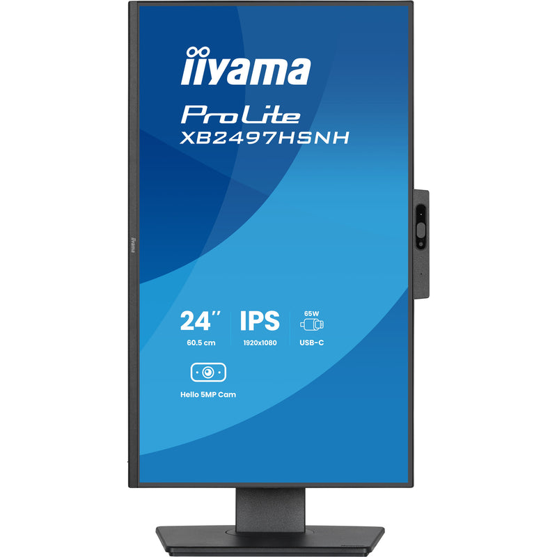 Afbeelding laden in galerijviewer, Iiyama prolite xb2497hsnh-b1 23.8 monitor (zwart, hdmi, displayport, lan, audio, usb-c, webcam)