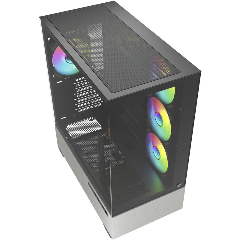 Afbeelding laden in galerijviewer, Sharkoon ak7 argb midi tower behuizing (zwart | 2x usb-a | 1x usb-c | rgb | tempered glass)
