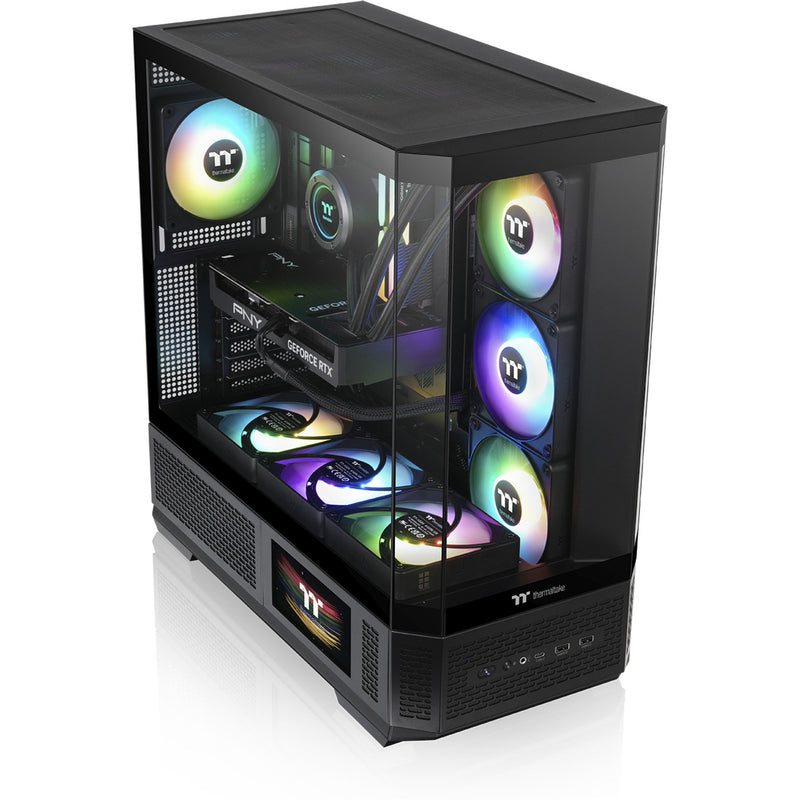 Afbeelding laden in galerijviewer, Thermaltake view 370 tg argb midi tower behuizing (zwart | 2x usb-a | 1x usb-c | rgb | tempered glass)