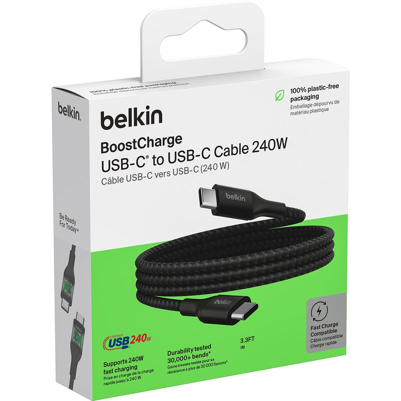 Afbeelding laden in galerijviewer, Belkin boostcharge usb-c > usb-c kabel (zwart, 1 meter, 240 w)
