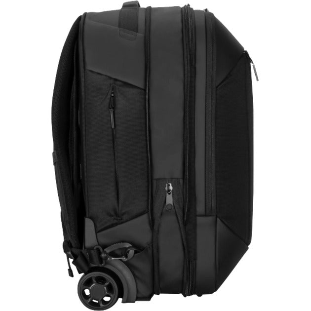Afbeelding laden in galerijviewer, Targus 15.6” ecosmart mobile tech traveler rolling backpack trolley (zwart)