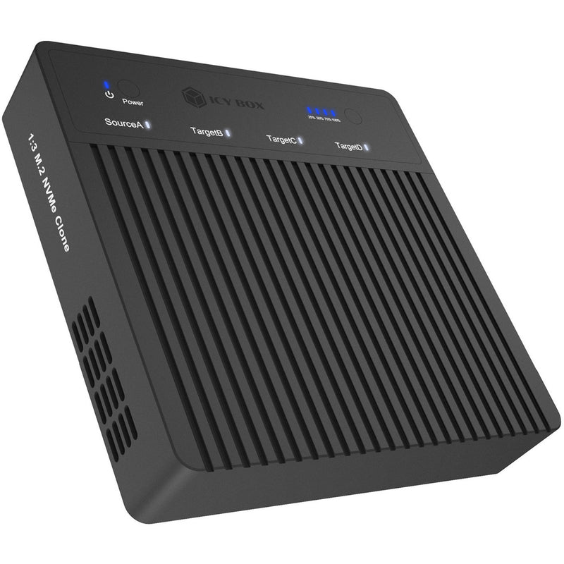 Afbeelding laden in galerijviewer, Icy box ib-4013mcl-c4 4-bays usb4® duplicator (1:3 klonen) dockingstation (zwart)