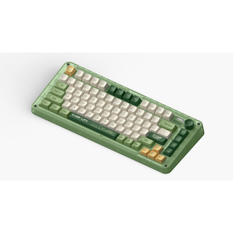 Afbeelding laden in galerijviewer, Iqunix zx75 camping wireless mechanical keyboard (groen, us lay-out (qwerty), cherry mx silent red, 75%, rgb leds, hot-swappable, double-shot pbt, 2.4ghz | bluetooth 5.1 | usb-c)