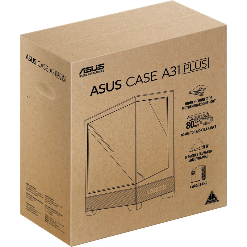 Afbeelding laden in galerijviewer, Asus a31 plus midi tower behuizing (zwart | 2x usb-a | 2x usb-c | tempered glass)