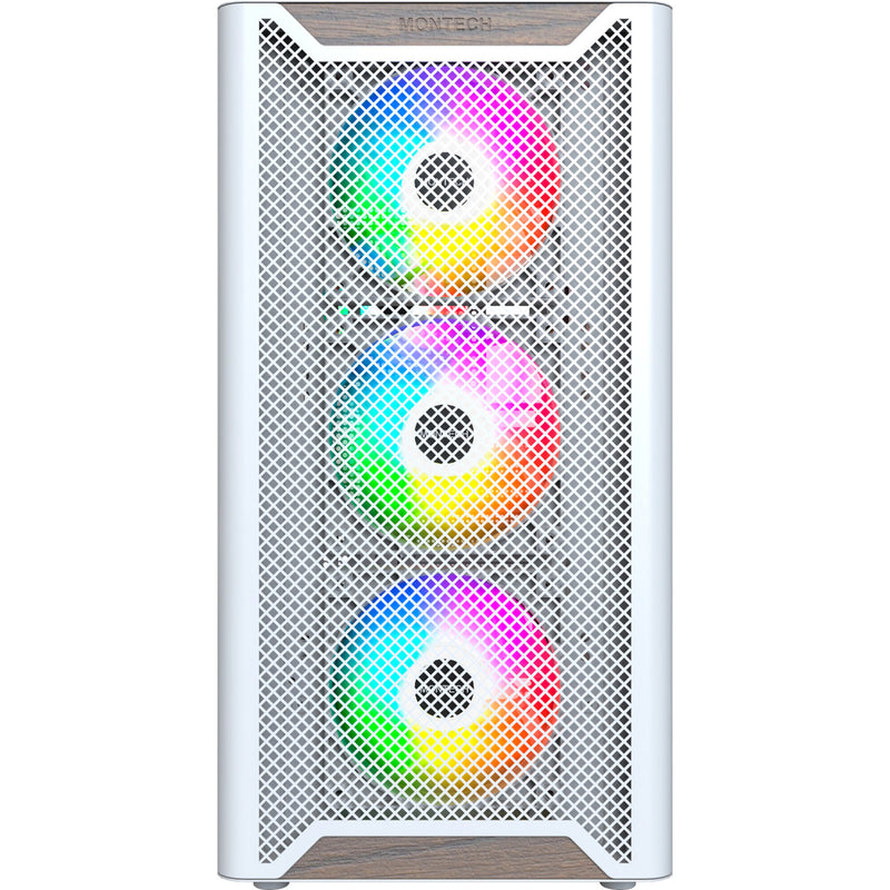 Afbeelding laden in galerijviewer, Montech xr wood midi tower behuizing (wit | 1x usb-a | 1x usb-c | rgb | window)