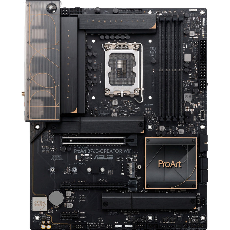 Afbeelding laden in galerijviewer, Asus proart b760-creator wifi socket 1700 moederbord (zwart brons, raid, 2.5 gb-lan, gb-lan, wi-fi 6, bt, sound, atx)