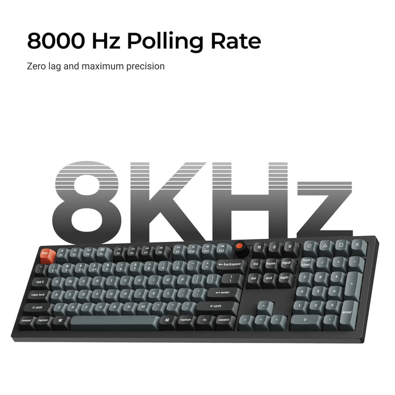 Afbeelding laden in galerijviewer, Keychron v6w-d1 8k qmk wired custom mechanical keyboard (zwart, us lay-out (qwerty), super red, 100%, rgb leds, double-shot pbt, hot swap, 8k, knop)
