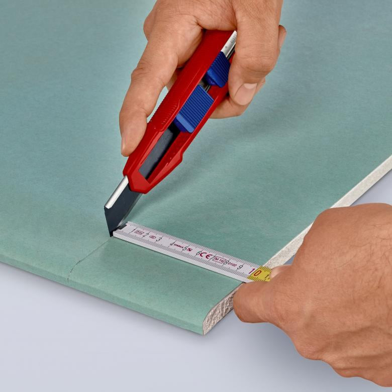Afbeelding laden in galerijviewer, Knipex cutix universele mes stanleymes (rood blauw, incl. 2 mesbladen)