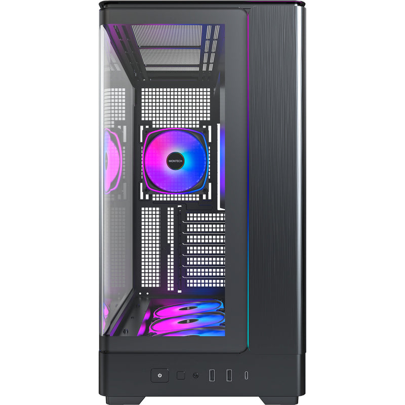 Afbeelding laden in galerijviewer, Montech king 45 pro midi tower behuizing (zwart | 2x usb-a | 1x usb-c | rgb | window)