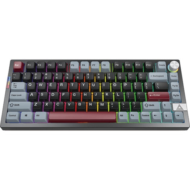 Afbeelding laden in galerijviewer, Montech mkey pro darkness rgb mechanisch toetsenbord (zwart, us lay-out (qwerty), gateron g pro yellow, 75%, hot-swappable, rgb, double-shot pbt, usb-c | 2.4 ghz | bluetooth 5.2)