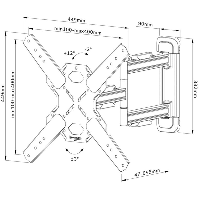 Afbeelding laden in galerijviewer, Neomounts wl40s-850bl14 select tv wandsteun standaard (zwart)