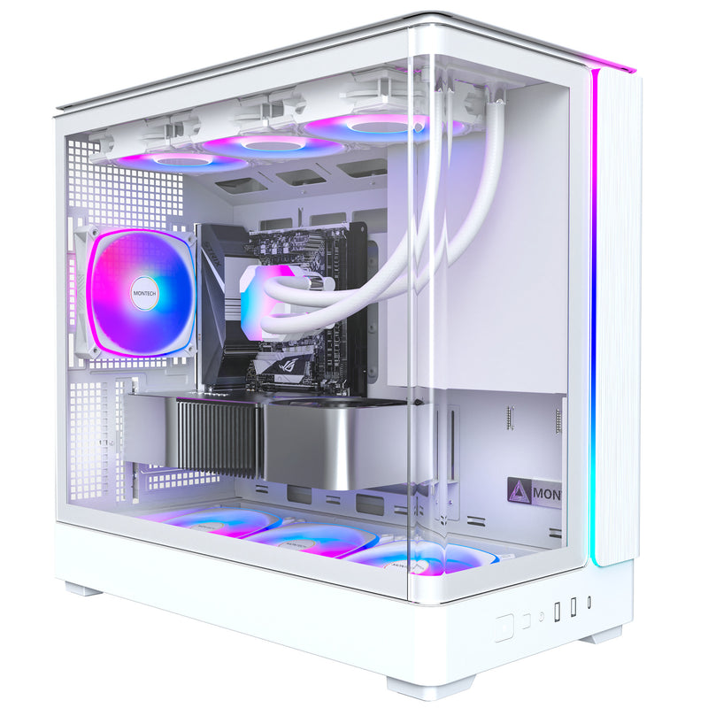 Afbeelding laden in galerijviewer, Montech king 15 pro midi tower behuizing (wit | 2x usb-a | 1x usb-c | rgb | window)