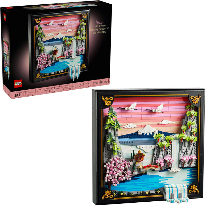 Afbeelding laden in galerijviewer, Lego ® art landschap met japanse kersenbloesems wanddecoratie - 31218