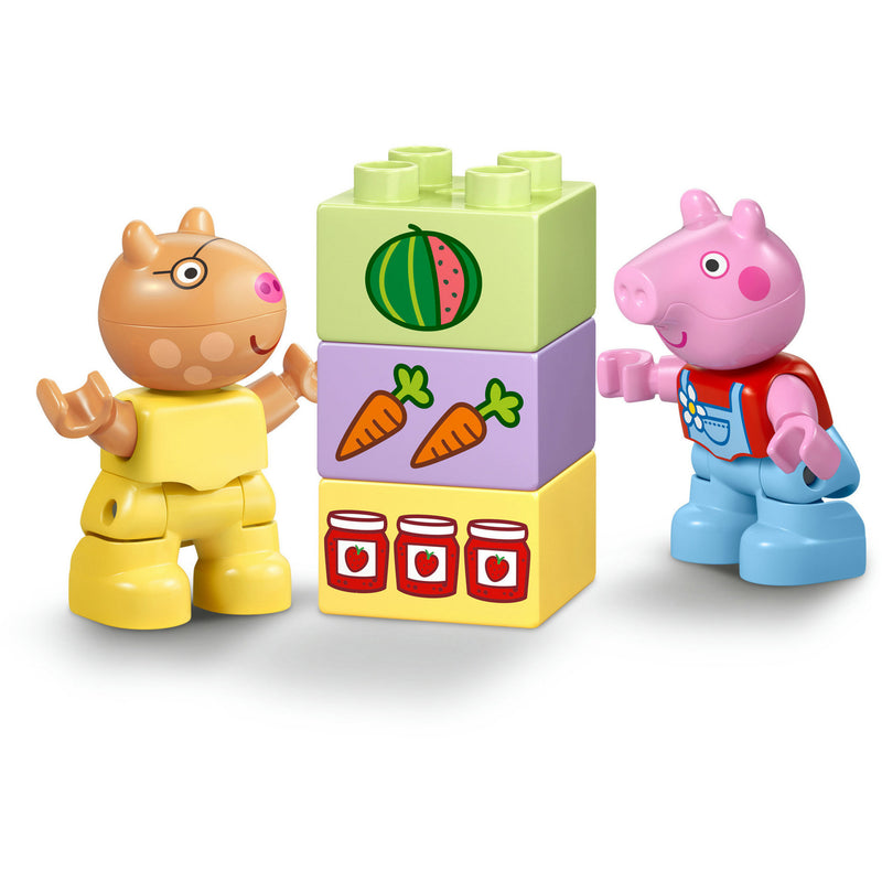 Afbeelding laden in galerijviewer, Lego duplo peppa big tractor en marktkraam dieren speelgoed voor peuters - 10468