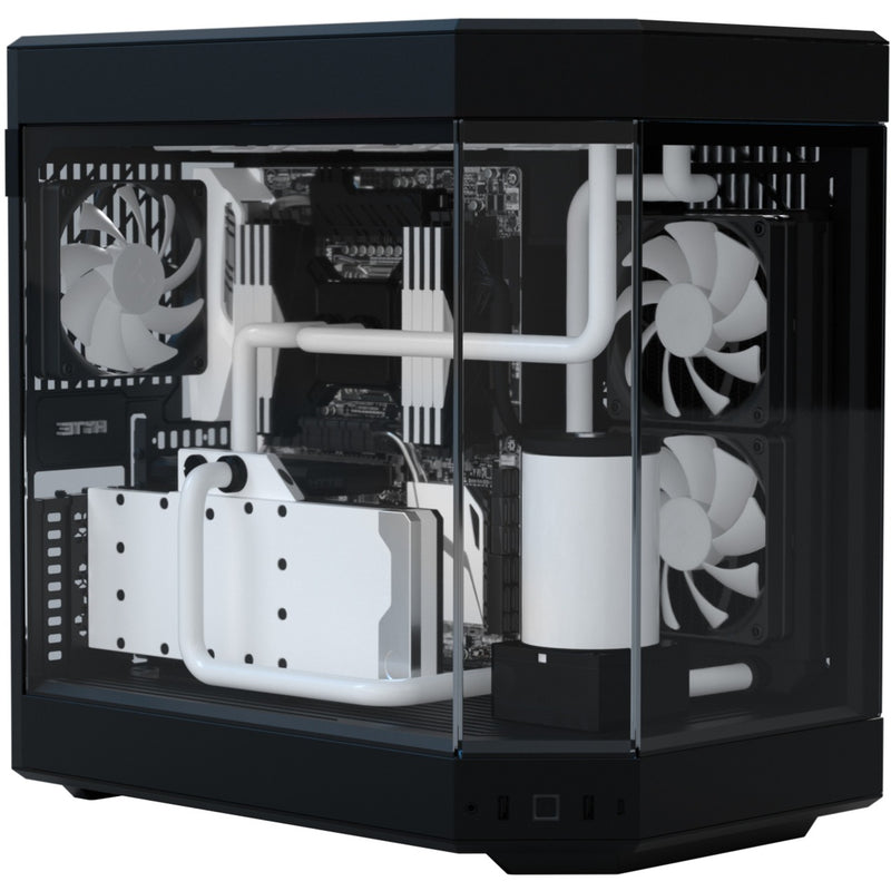 Afbeelding laden in galerijviewer, Hyte y60 midi tower behuizing (zwart | 3x usb-a | tempered glass)