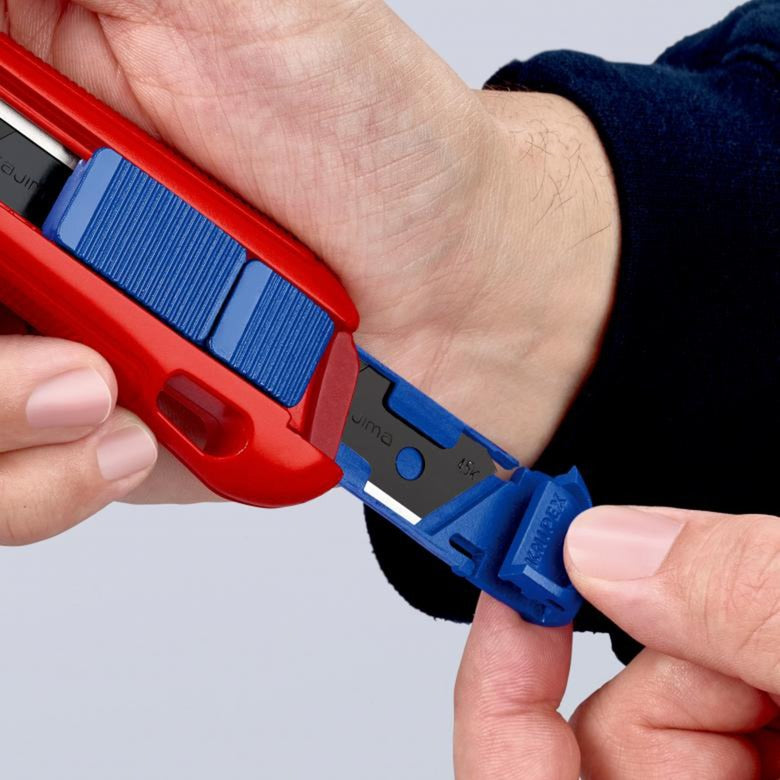Afbeelding laden in galerijviewer, Knipex cutix universele mes stanleymes (rood blauw, incl. 2 mesbladen)