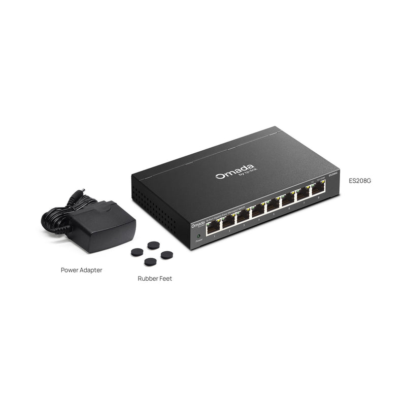 Afbeelding laden in galerijviewer, Tp-link omada es208g 8-poort gigabit easy managed switch (zwart)