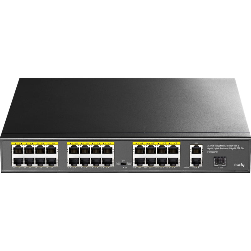 Afbeelding laden in galerijviewer, Cudy 24-port 10 100m poe+ switch (zwart)