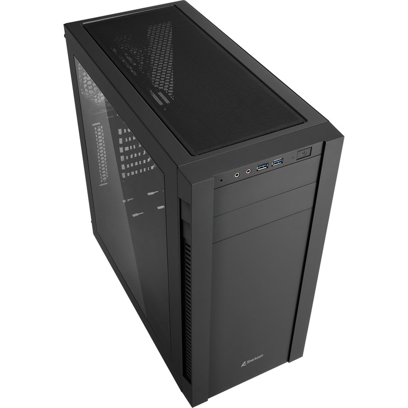 Afbeelding laden in galerijviewer, Sharkoon s25-w midi tower behuizing (zwart | 2x usb-a | window)