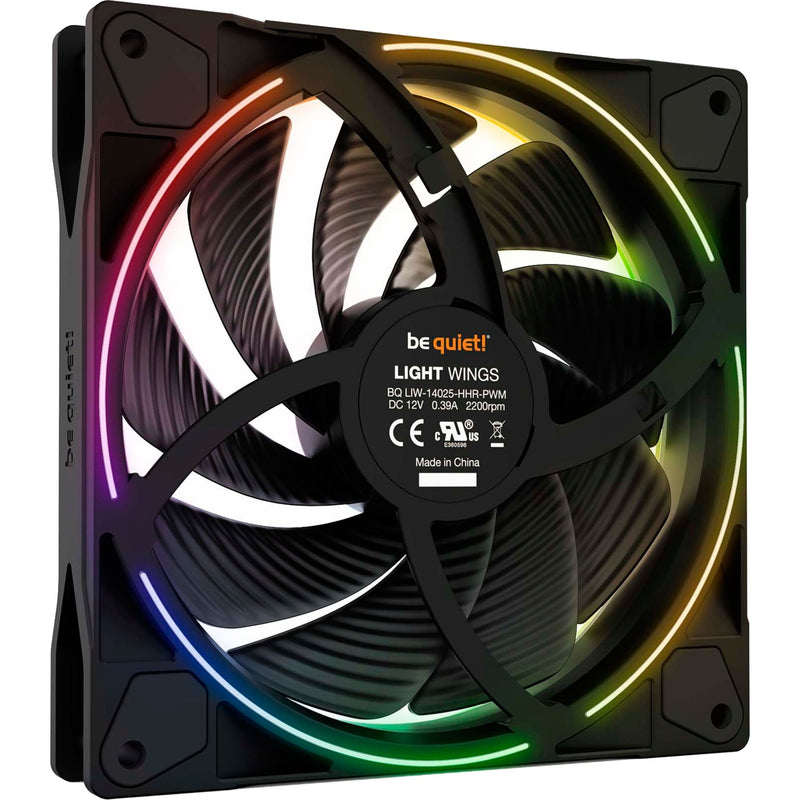 Afbeelding laden in galerijviewer, Be quiet! light wings pwm high-speed rgb case fan (zwart, 140 x 140 x 25 mm)
